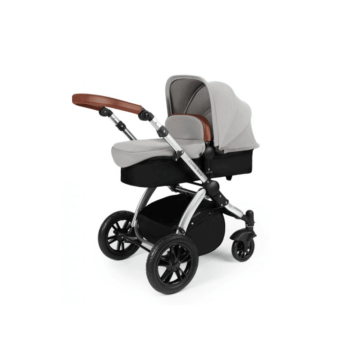 Ickle Bubba Stomp V2 3-in-1 Travel System - Silver / Black - Carrycot Side