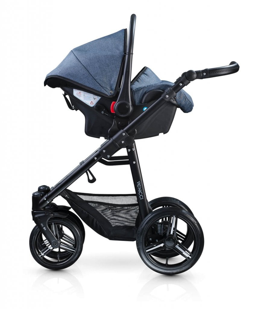 Venicci Soft 3-in-1 Travel System | Included Car Seat | Denim Blue / Black