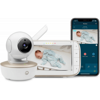  Motorola MBP855CONNECT Portable 5-Inch Color Screen Video Baby  Monitor with Wi-Fi and One Camera, White : Baby