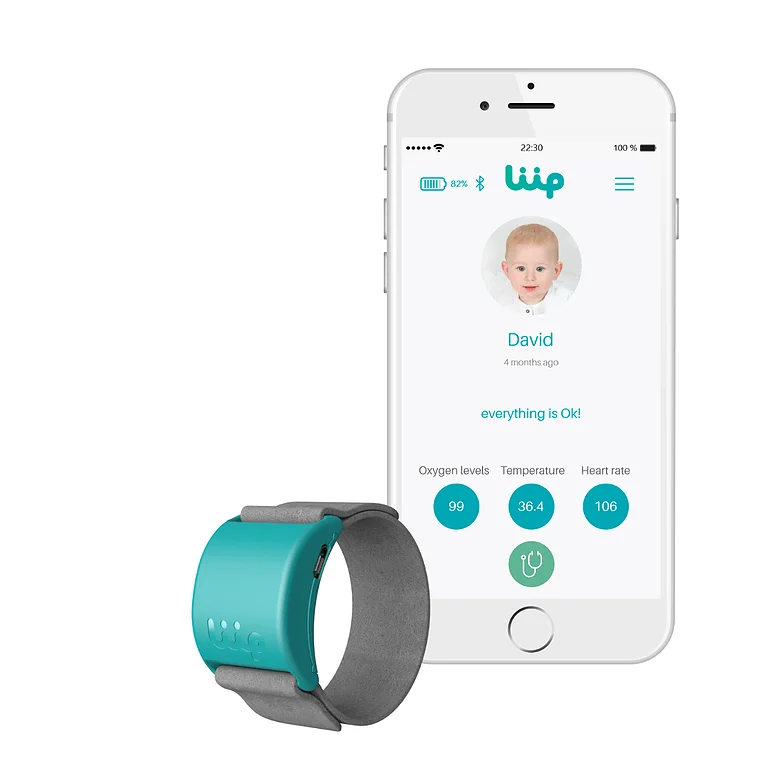 Bluebell baby monitor includes wearable devices for babies and parents