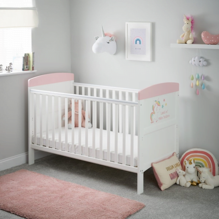 Obaby Grace Mini Cot Bed White Baby Nursery Furniture