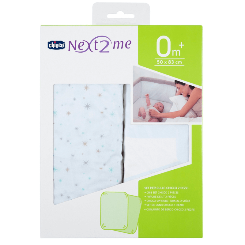 Chicco Next2Me Set of 2 Fitted Sheets Stars