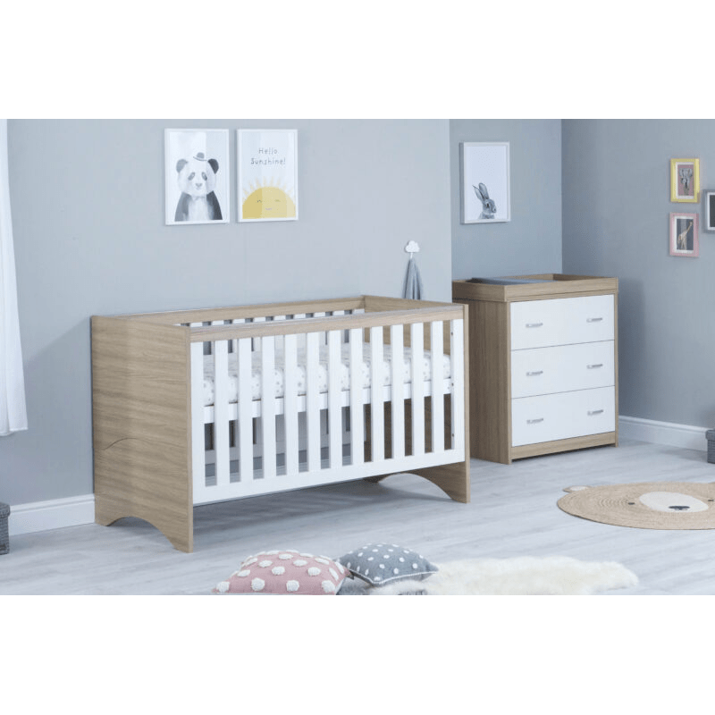 Photos - Kids Furniture Babymore Veni 2 Piece Room Set - Oak White DSR13261WHT 