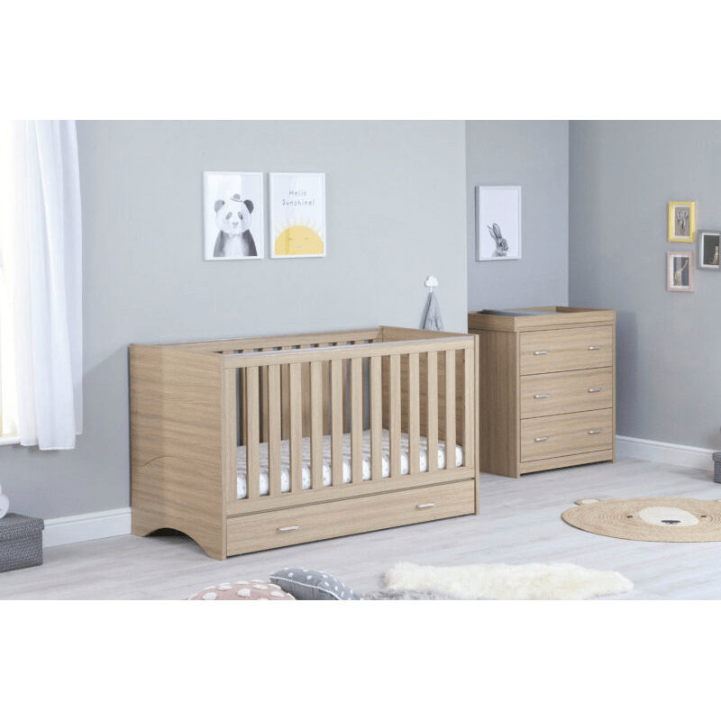 Photos - Kids Furniture Babymore Veni 2 Piece Room Set with Drawer - Oak DSR13265OAK 