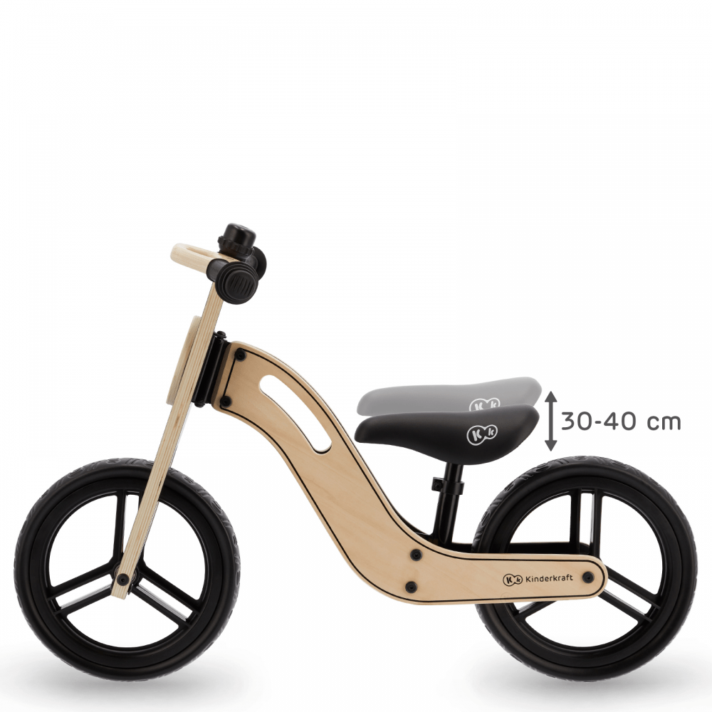 Kinderkraft Uniq Balance Bike Natural Toddler Bike Toys Black