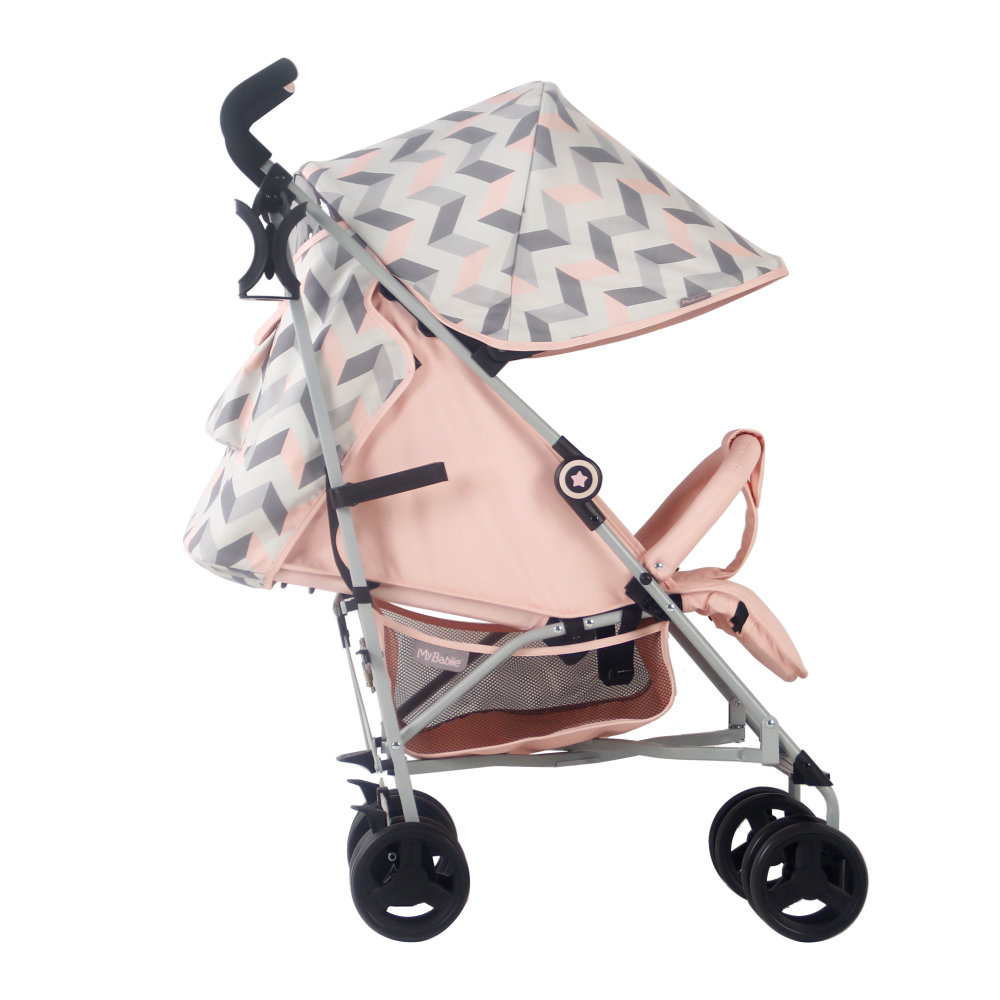 My babiie shop double stroller pink